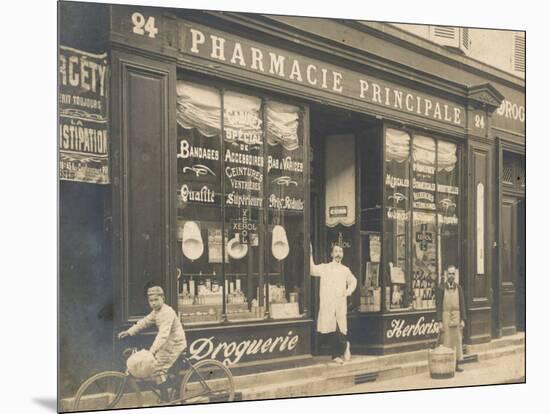 The Exterior of a Chemist's Shop Most Probably in Paris-null-Mounted Photographic Print