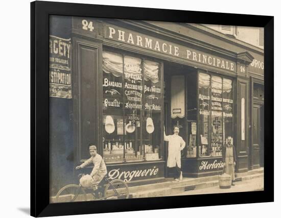 The Exterior of a Chemist's Shop Most Probably in Paris-null-Framed Photographic Print