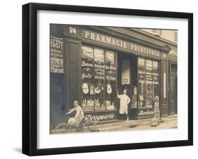 The Exterior of a Chemist's Shop Most Probably in Paris-null-Framed Photographic Print