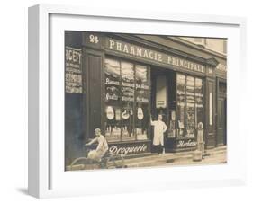 The Exterior of a Chemist's Shop Most Probably in Paris-null-Framed Photographic Print