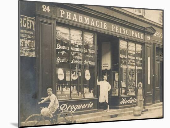 The Exterior of a Chemist's Shop Most Probably in Paris-null-Mounted Photographic Print