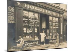 The Exterior of a Chemist's Shop Most Probably in Paris-null-Mounted Photographic Print