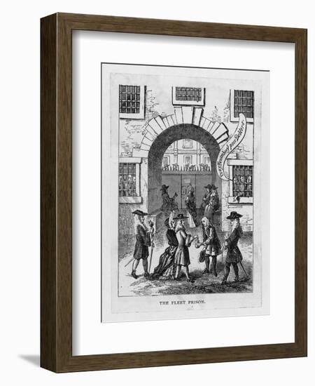 The Exterior of Fleet Prison with Debtor's Grate-null-Framed Art Print