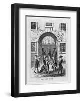 The Exterior of Fleet Prison with Debtor's Grate-null-Framed Art Print