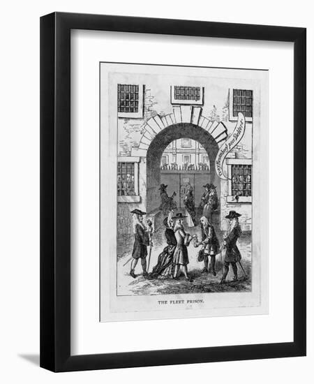 The Exterior of Fleet Prison with Debtor's Grate-null-Framed Art Print