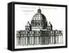 The Exterior of St. Peter's Basilica in Rome, from Orthographia Partis Exterioris-Etienne Duperac-Framed Stretched Canvas