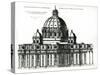The Exterior of St. Peter's Basilica in Rome, from Orthographia Partis Exterioris-Etienne Duperac-Stretched Canvas