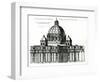 The Exterior of St. Peter's Basilica in Rome, from Orthographia Partis Exterioris-Etienne Duperac-Framed Giclee Print