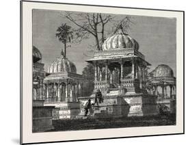 The Exterior of the Cemetery of Mara Sati, at Ahar, Near Oodeypore, India-null-Mounted Giclee Print