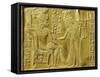 The Exterior of the Gilt Shrine Showing the Queen Bringing Unguents and Flowers, Thebes, Egypt-Robert Harding-Framed Stretched Canvas