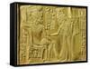 The Exterior of the Gilt Shrine Showing the Queen Bringing Unguents and Flowers, Thebes, Egypt-Robert Harding-Framed Stretched Canvas