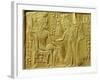 The Exterior of the Gilt Shrine Showing the Queen Bringing Unguents and Flowers, Thebes, Egypt-Robert Harding-Framed Photographic Print