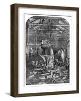 The 'Extinct Animals' Model Room at Crystal Palace, Sydenham, 1853-null-Framed Giclee Print