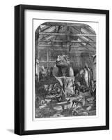 The 'Extinct Animals' Model Room at Crystal Palace, Sydenham, 1853-null-Framed Giclee Print