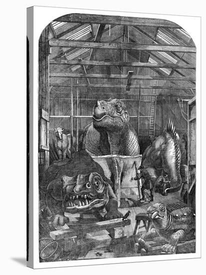 The 'Extinct Animals' Model Room at Crystal Palace, Sydenham, 1853-null-Stretched Canvas