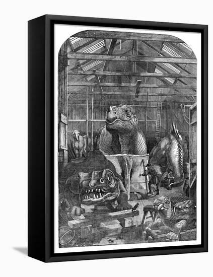 The 'Extinct Animals' Model Room at Crystal Palace, Sydenham, 1853-null-Framed Stretched Canvas