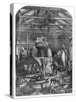 The 'Extinct Animals' Model Room at Crystal Palace, Sydenham, 1853-null-Stretched Canvas