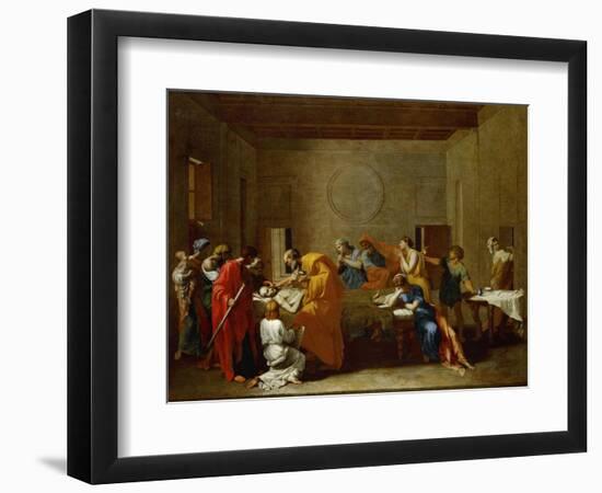 The Extreme Unction, from the Series of the Seven Sacraments, Before 1642-Nicolas Poussin-Framed Giclee Print
