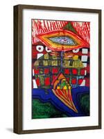 The Eye and the Beard of God-Friedensreich Hundertwasser-Framed Art Print