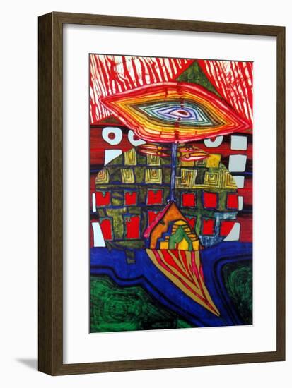 The Eye and the Beard of God-Friedensreich Hundertwasser-Framed Art Print