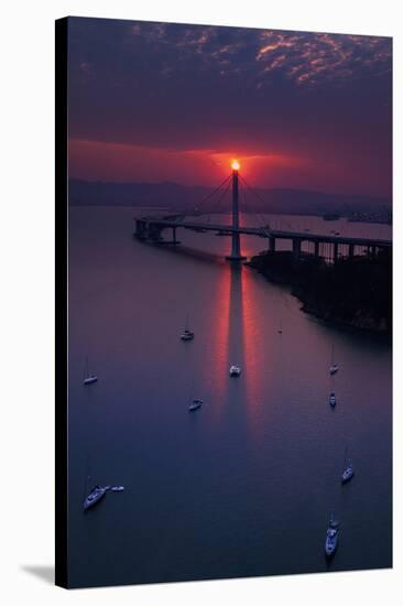 The Eye - Rare Alignment East Bay Bridge Boat Harbor Oakland Bay Area-Vincent James-Stretched Canvas