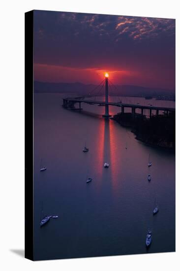 The Eye - Rare Alignment East Bay Bridge Boat Harbor Oakland Bay Area-Vincent James-Stretched Canvas