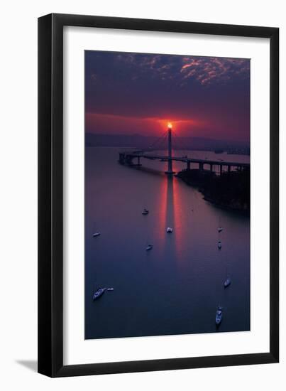 The Eye - Rare Alignment East Bay Bridge Boat Harbor Oakland Bay Area-Vincent James-Framed Photographic Print