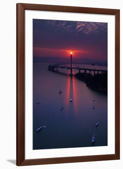 The Eye - Rare Alignment East Bay Bridge Boat Harbor Oakland Bay Area-Vincent James-Framed Photographic Print