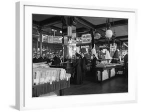 The Fabric Department of Le Bon Marche Stores, Paris, c.1900-French Photographer-Framed Photographic Print