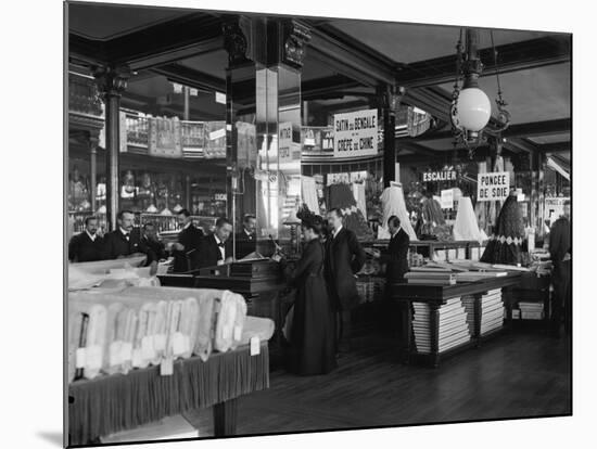 The Fabric Department of Le Bon Marche Stores, Paris, c.1900-French Photographer-Mounted Photographic Print