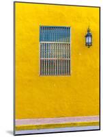 The facade of a colourful traditional building in the old town in Cartagena de Indias, Colombia-Chris Mouyiaris-Mounted Photographic Print