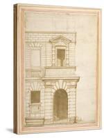 The Facade of Giulio Romano's House in Rome-null-Stretched Canvas