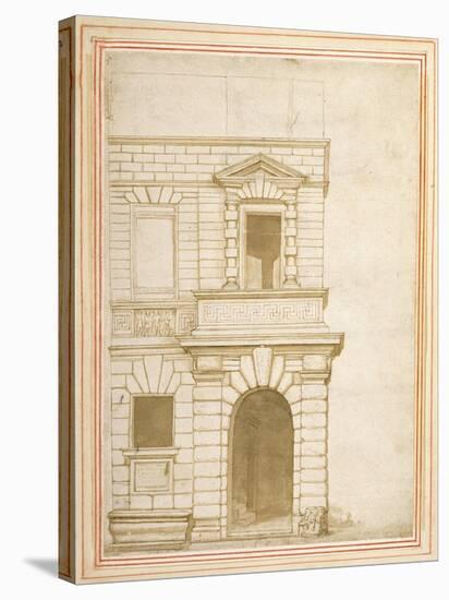 The Facade of Giulio Romano's House in Rome-null-Stretched Canvas