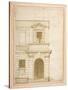 The Facade of Giulio Romano's House in Rome-null-Stretched Canvas