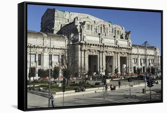 The Facade of Milan Central Railway Station (Milano Centrale)-Stuart Forster-Framed Stretched Canvas