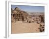 The Facade of the Monastery Carved into the Red Rock at Petra, UNESCO World Heritage Site, Jordan,-Martin Child-Framed Photographic Print