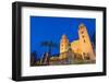 The Facade of the Norman Cathedral of Cefalu Illuminated at Night, Sicily, Italy, Europe-Martin Child-Framed Photographic Print