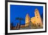 The Facade of the Norman Cathedral of Cefalu Illuminated at Night, Sicily, Italy, Europe-Martin Child-Framed Photographic Print