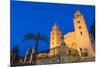 The Facade of the Norman Cathedral of Cefalu Illuminated at Night, Sicily, Italy, Europe-Martin Child-Mounted Photographic Print