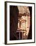 The Facade of the Treasury (Al Khazneh) Carved into the Red Rock, Seen from the Siq, Petra, UNESCO -Martin Child-Framed Photographic Print