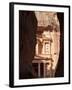 The Facade of the Treasury (Al Khazneh) Carved into the Red Rock, Seen from the Siq, Petra, UNESCO -Martin Child-Framed Photographic Print