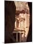 The Facade of the Treasury (Al Khazneh) Carved into the Red Rock, Seen from the Siq, Petra, UNESCO -Martin Child-Mounted Photographic Print