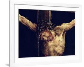 The Face of Christ, Detail from the Crucifixion from the Isenheim Altarpiece, circa 1512-16-Matthias Grünewald-Framed Giclee Print