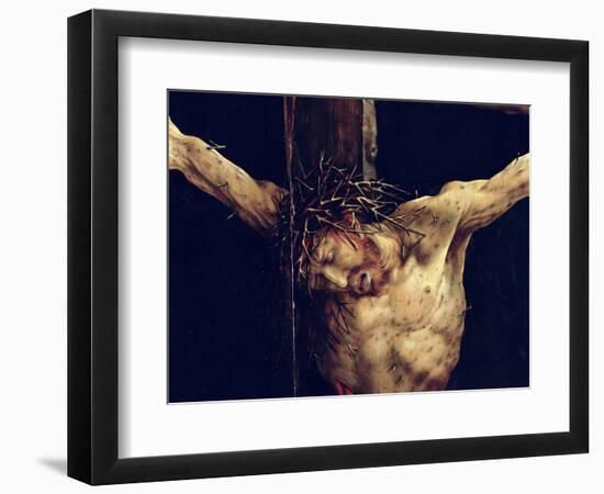 The Face of Christ, Detail from the Crucifixion from the Isenheim Altarpiece, circa 1512-16-Matthias Grünewald-Framed Premium Giclee Print