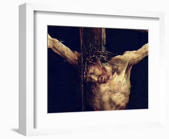 The Face of Christ, Detail from the Crucifixion from the Isenheim Altarpiece, circa 1512-16-Matthias Grünewald-Framed Premium Giclee Print