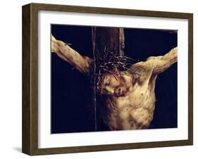 The Face of Christ, Detail from the Crucifixion from the Isenheim Altarpiece, circa 1512-16-Matthias Grünewald-Framed Giclee Print