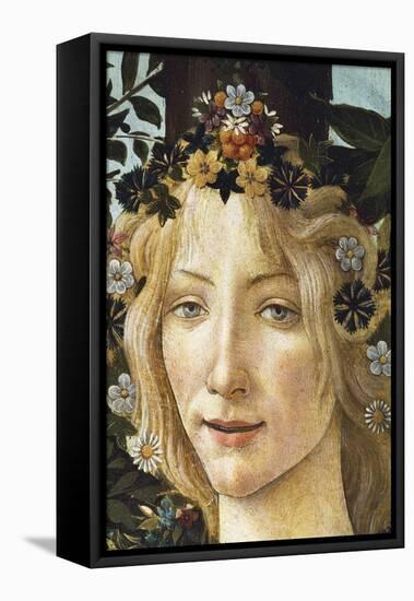 The Face of Flora, Detail of the Allegory of Spring, Circa 1477-1490-Sandro Botticelli-Framed Stretched Canvas