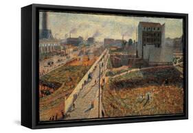 The Factories of Porta Romana in Milan (Oil on Canvas, 1909)-Umberto Boccioni-Framed Stretched Canvas