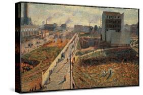 The Factories of Porta Romana in Milan (Oil on Canvas, 1909)-Umberto Boccioni-Stretched Canvas