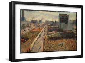 The Factories of Porta Romana in Milan (Oil on Canvas, 1909)-Umberto Boccioni-Framed Giclee Print